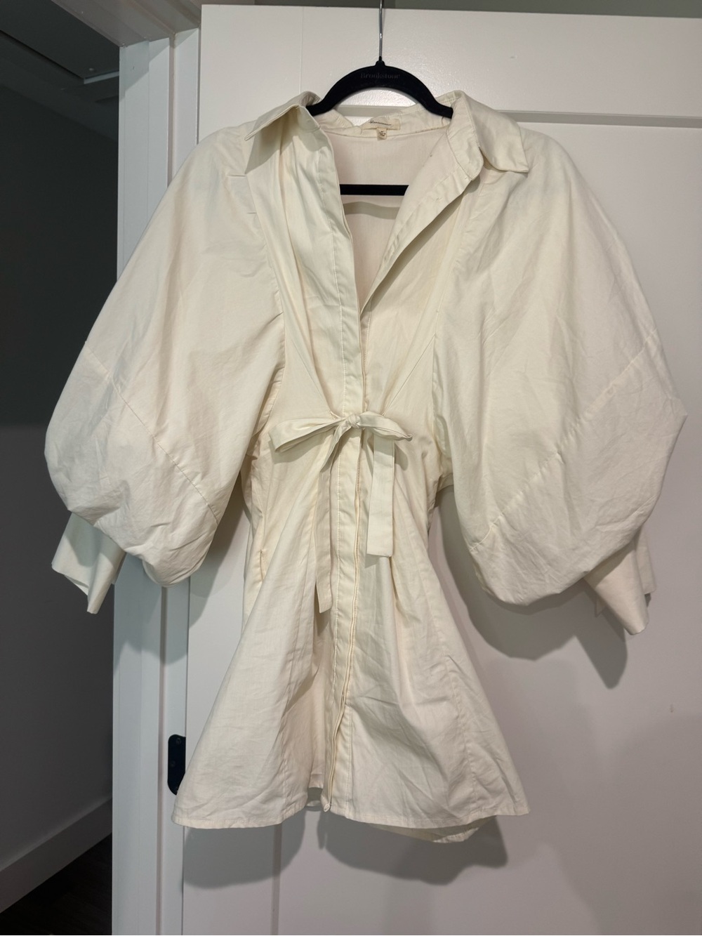 Brookstone Cream Puff Sleeve Mini Dress